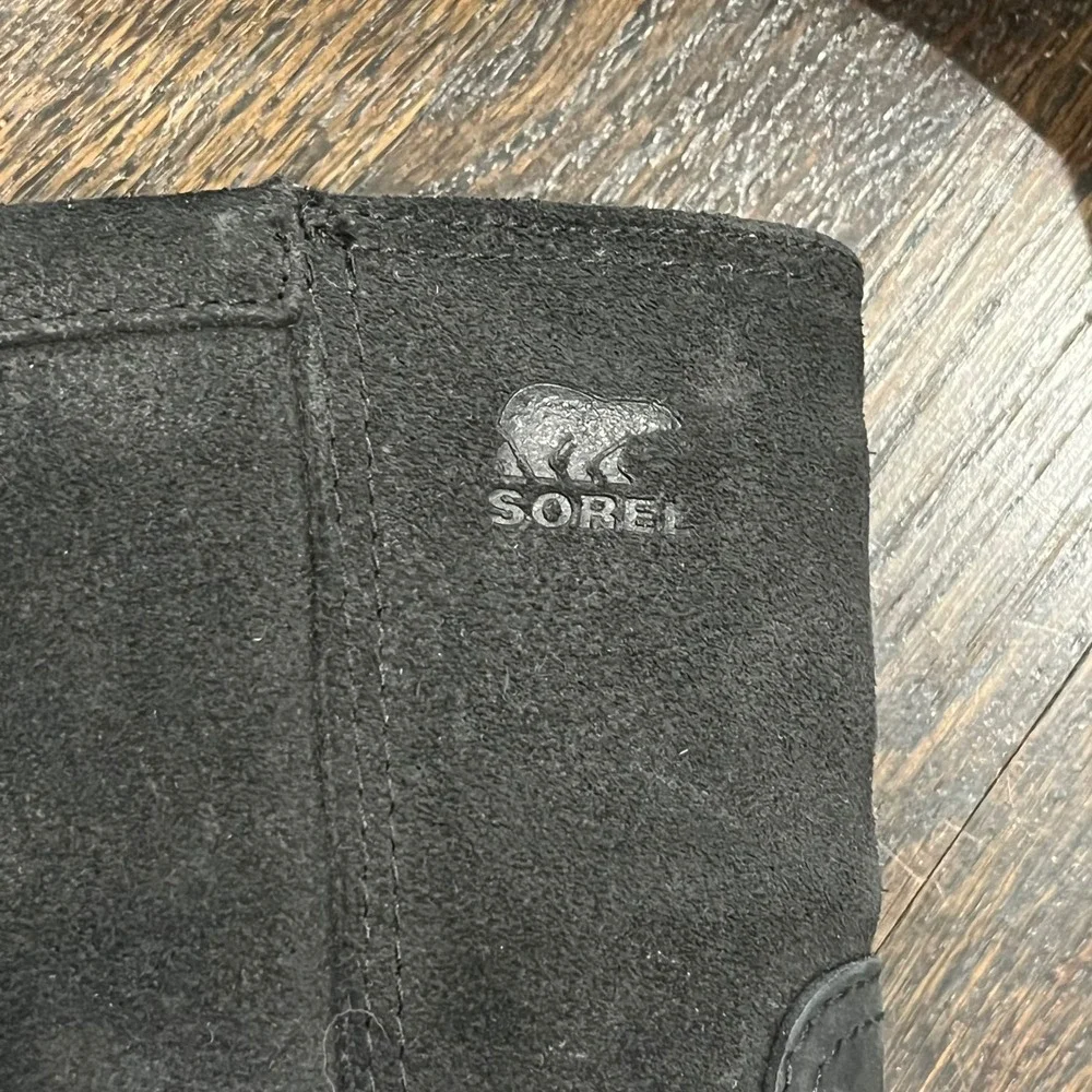 Sorel Slim Shortie Mid-Calf Boots‎ Black Leather Suede NL2107-010 Womens 8.5